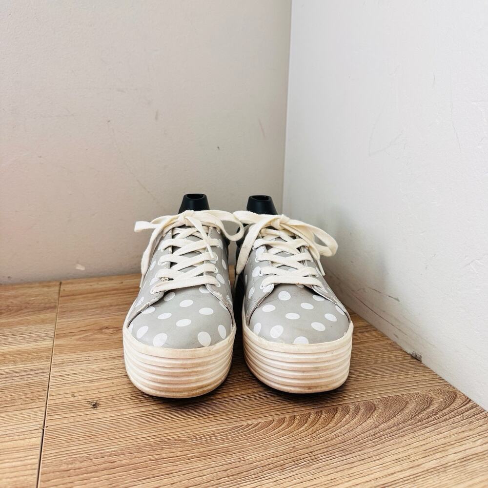 Zara Polka Dot Platform Sneakers Gray And White Women’s Size 6 - Picture 3 of 11